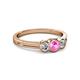 2 - Irina Pink Sapphire and Lab Grown Diamond Three Stone Engagement Ring 