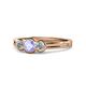 1 - Irina Tanzanite and Lab Grown Diamond Three Stone Engagement Ring 