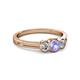 2 - Irina Tanzanite and Lab Grown Diamond Three Stone Engagement Ring 