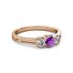 2 - Irina Amethyst and Lab Grown Diamond Three Stone Engagement Ring 