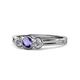 1 - Irina Iolite and Lab Grown Diamond Three Stone Engagement Ring 