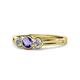 1 - Irina Iolite and Lab Grown Diamond Three Stone Engagement Ring 