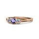 1 - Irina Iolite and Lab Grown Diamond Three Stone Engagement Ring 
