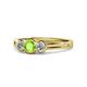 1 - Irina Peridot and Lab Grown Diamond Three Stone Engagement Ring 