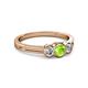 2 - Irina Peridot and Lab Grown Diamond Three Stone Engagement Ring 