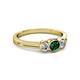 2 - Irina Emerald and Lab Grown Diamond Three Stone Engagement Ring 