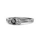 1 - Irina Black Diamond and White Lab Grown Diamond Three Stone Engagement Ring 