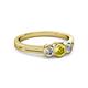 2 - Irina Yellow Diamond and White Lab Grown Diamond Three Stone Engagement Ring 