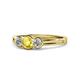 1 - Irina Yellow Sapphire and Lab Grown Diamond Three Stone Engagement Ring 