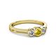 2 - Irina Yellow Sapphire and Lab Grown Diamond Three Stone Engagement Ring 