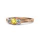 1 - Irina Yellow Sapphire and Lab Grown Diamond Three Stone Engagement Ring 