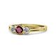 1 - Irina Ruby and Lab Grown Diamond Three Stone Engagement Ring 