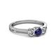 2 - Irina Blue Sapphire and Lab Grown Diamond Three Stone Engagement Ring 
