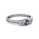2 - Irina Iolite and Lab Grown Diamond Three Stone Engagement Ring 