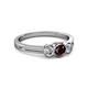 2 - Irina Red Garnet and Lab Grown Diamond Three Stone Engagement Ring 