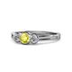 1 - Irina Yellow Diamond and White Lab Grown Diamond Three Stone Engagement Ring 