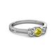 2 - Irina Yellow Diamond and White Lab Grown Diamond Three Stone Engagement Ring 