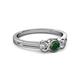 2 - Irina Created Alexandrite and Diamond Three Stone Engagement Ring 