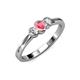 3 - Irina Pink Tourmaline and Lab Grown Diamond Three Stone Engagement Ring 