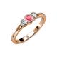 3 - Irina Pink Tourmaline and Lab Grown Diamond Three Stone Engagement Ring 