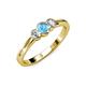 3 - Irina Blue Topaz and Lab Grown Diamond Three Stone Engagement Ring 