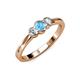 3 - Irina Blue Topaz and Lab Grown Diamond Three Stone Engagement Ring 