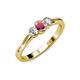 3 - Irina Rhodolite Garnet and Lab Grown Diamond Three Stone Engagement Ring 
