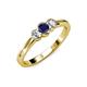 3 - Irina Blue Sapphire and Lab Grown Diamond Three Stone Engagement Ring 