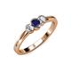 3 - Irina Blue Sapphire and Lab Grown Diamond Three Stone Engagement Ring 