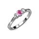 3 - Irina Pink Sapphire and Lab Grown Diamond Three Stone Engagement Ring 