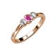 3 - Irina Pink Sapphire and Lab Grown Diamond Three Stone Engagement Ring 