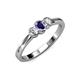 3 - Irina Iolite and Lab Grown Diamond Three Stone Engagement Ring 