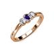 3 - Irina Iolite and Lab Grown Diamond Three Stone Engagement Ring 