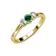 3 - Irina Emerald and Lab Grown Diamond Three Stone Engagement Ring 