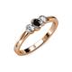 3 - Irina Black Diamond and White Lab Grown Diamond Three Stone Engagement Ring 