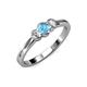 3 - Irina Blue Topaz and Lab Grown Diamond Three Stone Engagement Ring 