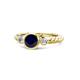 1 - Azalea Blue Sapphire and Lab Grown Diamond Three Stone Engagement Ring 