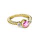 2 - Azalea Pink Sapphire and Lab Grown Diamond Three Stone Engagement Ring 