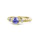 1 - Azalea Tanzanite and Lab Grown Diamond Three Stone Engagement Ring 