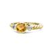 1 - Azalea Citrine and Lab Grown Diamond Three Stone Engagement Ring 