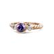 1 - Azalea Iolite and Lab Grown Diamond Three Stone Engagement Ring 