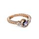 2 - Azalea Iolite and Lab Grown Diamond Three Stone Engagement Ring 