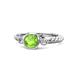 1 - Azalea Peridot and Lab Grown Diamond Three Stone Engagement Ring 