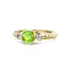 1 - Azalea Peridot and Lab Grown Diamond Three Stone Engagement Ring 