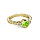 2 - Azalea Peridot and Lab Grown Diamond Three Stone Engagement Ring 