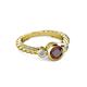 2 - Azalea Red Garnet and Lab Grown Diamond Three Stone Engagement Ring 