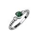 3 - Azalea Emerald and Lab Grown Diamond Three Stone Engagement Ring 