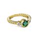 2 - Azalea Emerald and Lab Grown Diamond Three Stone Engagement Ring 