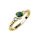 3 - Azalea Emerald and Lab Grown Diamond Three Stone Engagement Ring 