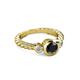 2 - Azalea Black Diamond and White Lab Grown Diamond Three Stone Engagement Ring 